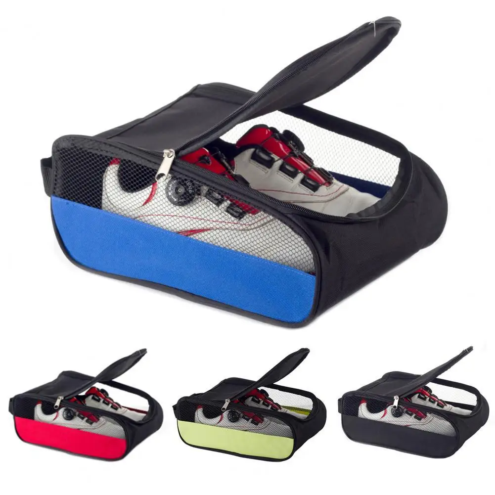 

1pc Portable Golf Shoes Bag Zipper Shoe Case High-grade Light Practical Breathable Water Resistant Carrier Shoe Accessory