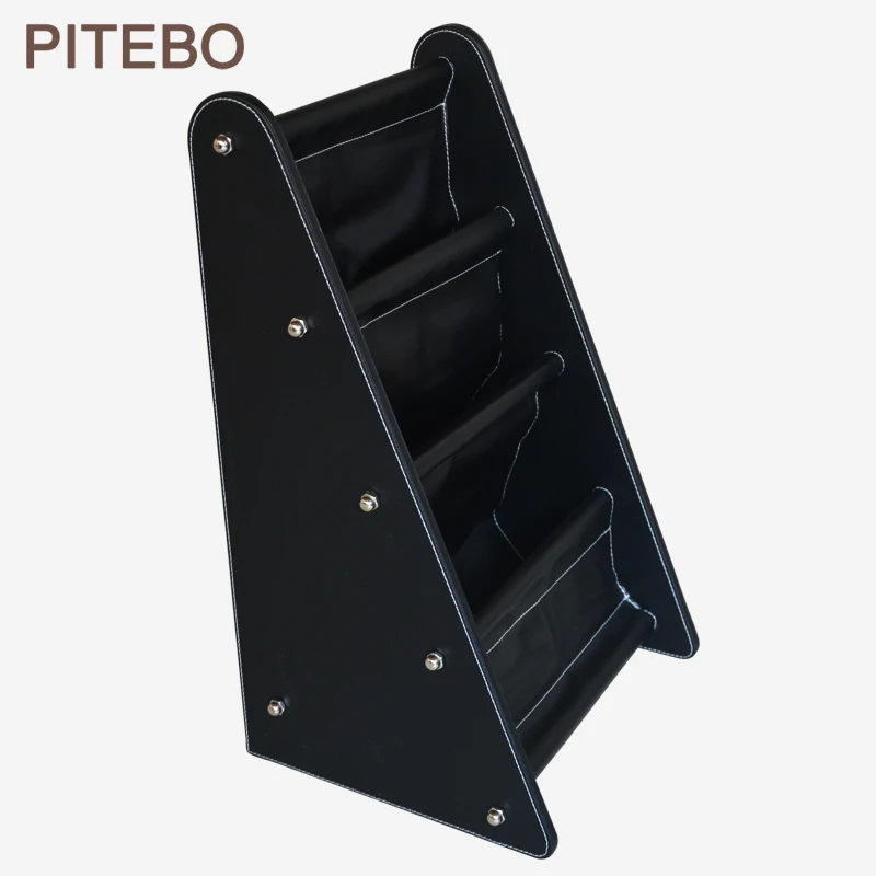 PITEBO Высокая Коммерческая кожаная стойка для газет в сборе стойка для журналов Простая Офисная стойка для хранения файлов и газет