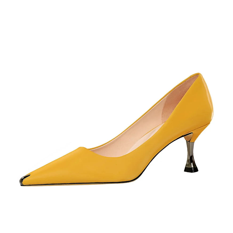 LIHUAMAO Women shoes kitten heels pointed toe Wedding Party Dancing Ladies Dress Shoes slip on pumps | Обувь