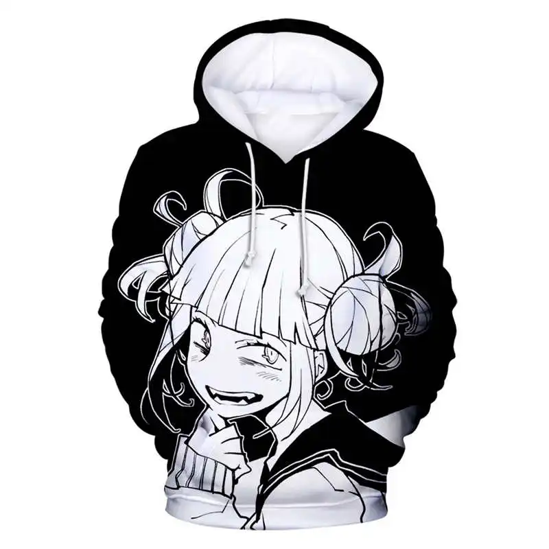

2021 new anime boku no hero cosplay costume Himiko toga sweatshirt black 3d 4xl women's jacket