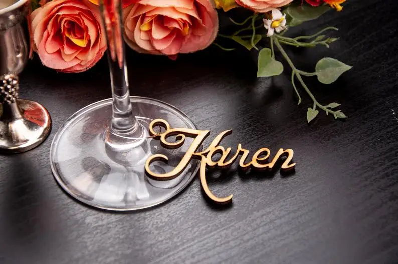 Персонализированные карты места имя настройки имена гостей деревянная Свадебная лазерная резка настольный