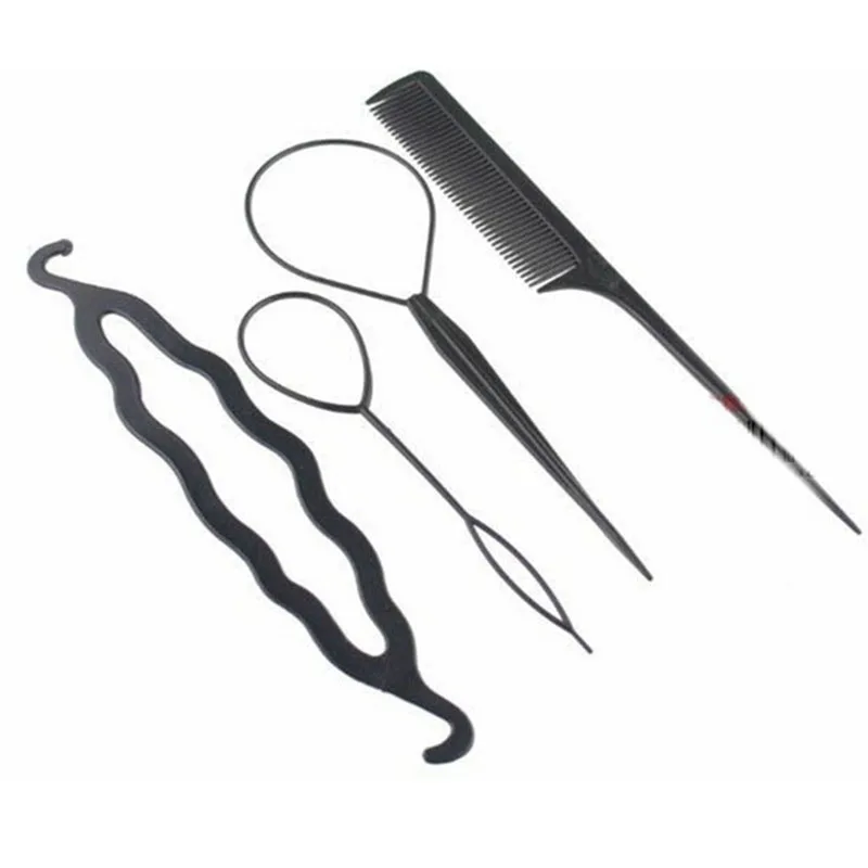 

Инструмент для плетения женской прически в пучок, набор инструментов для скручивания волос, игла для вытягивания волос, расческа для плетен...