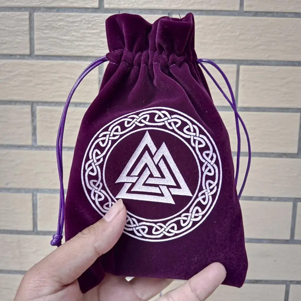 

13x18CM Flannel Printed Jewelry Storage Bag Mysterious Black Magic Divination Storage Bag Home Small Object Storage Bag