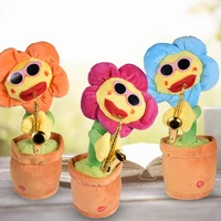electric toys singing and dancing sunflower plush toy playing saxophone funny childrens toy fully filling pp cotton
