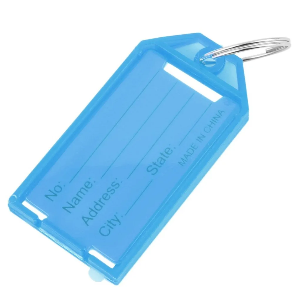 4Pcs Plastic Key Tags Rings ID Identity Rack Name Card Label NEW Four Colors Available | Дом и сад