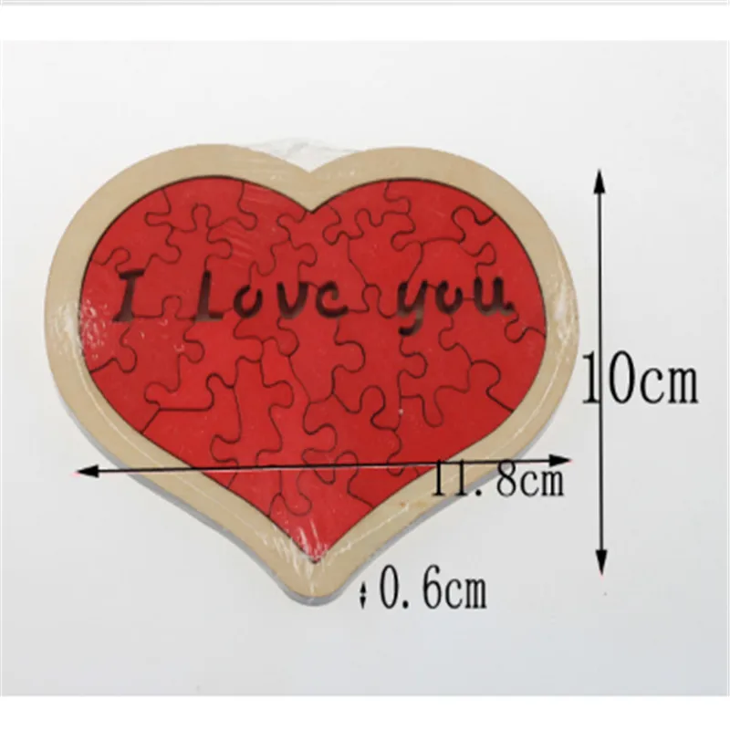 

Wooden Love Heart Pattern Jigsaw Puzzle Set Children Development And Education Toys Wood Jigsaw Puzzles for Children Adults