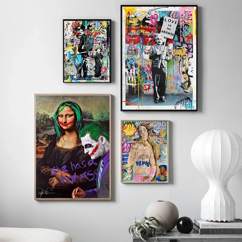 

Abstract creative canvas painting graffiti street art posters and prints wall print canvas living room home decoration gifts