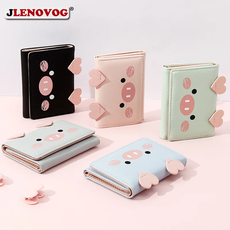 Милый кавайный кошелек с рисунком поросенка кота для девочек подростков