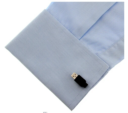 Мужские Запонки с USB запонки черного цвета из качественной латуни