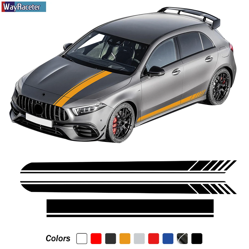 Edition 1 AMG наклейка на капот автомобиля сбоку юбка в полоску Стикеры для Mercedes Benz A