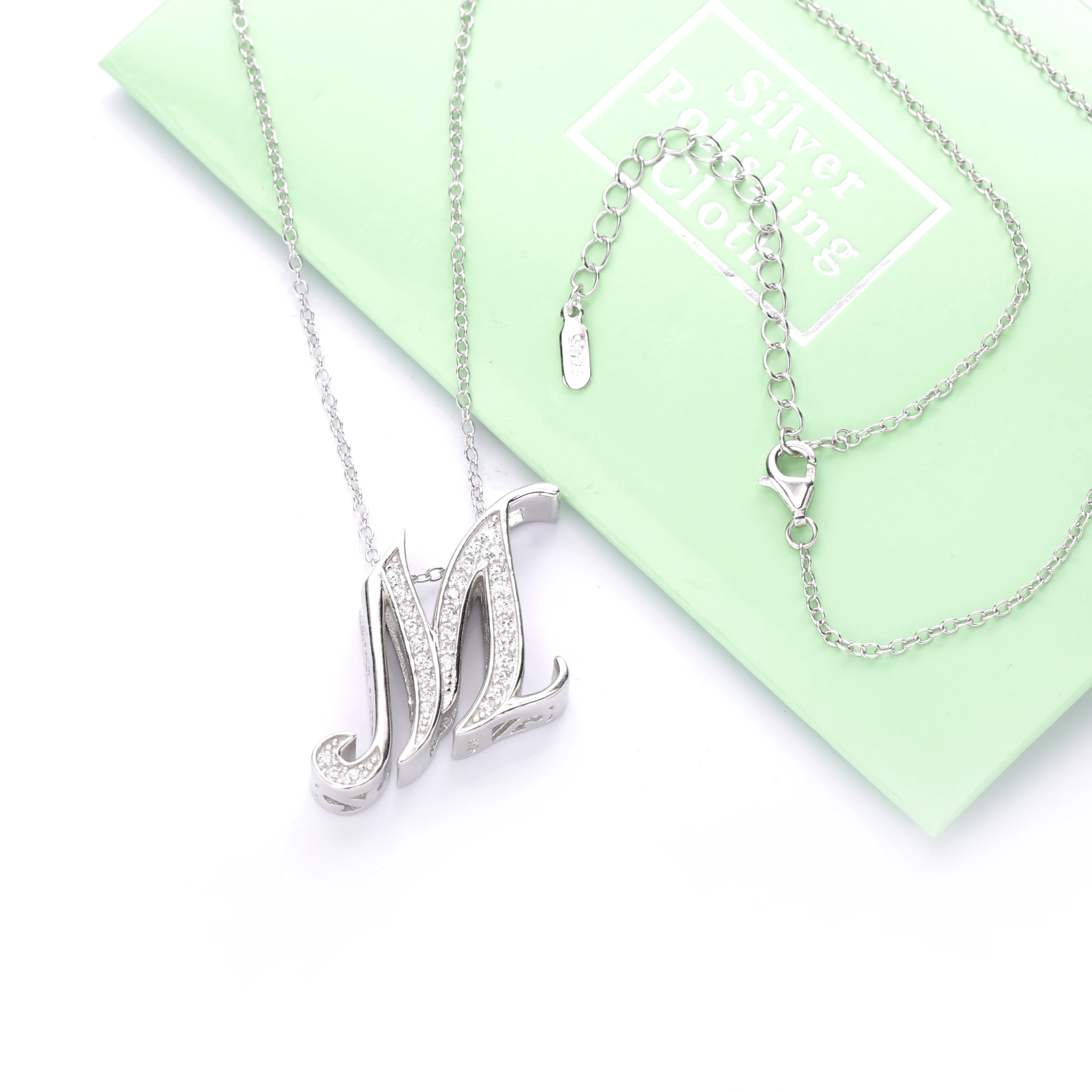 Ожерелье-кулон из стерлингового серебра 925 пробы с номером Leter длинная цепочка