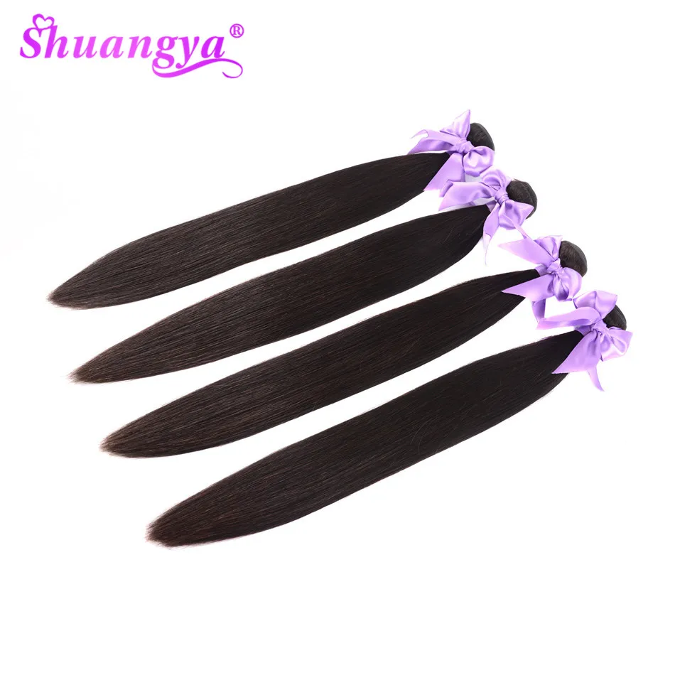 Волосы шуангья перуанские прямые волосы пучки 3 шт./партия 100% человеческие 8 &quot