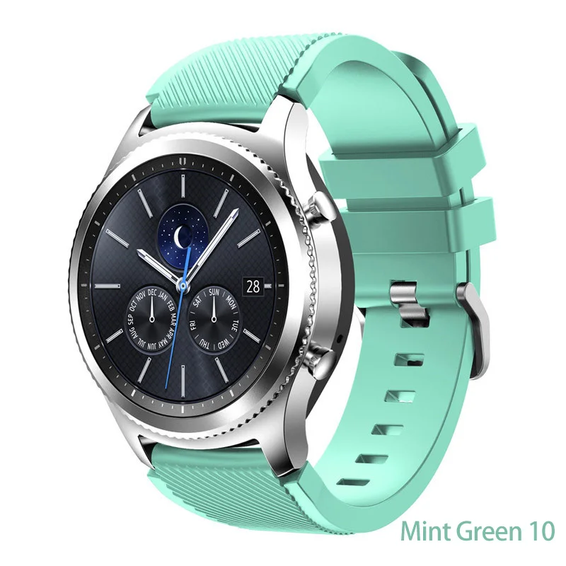 Mint Green 10 Ремешок для samsung gear S3 Frontier Galaxy watch 46 мм Активные мужские ремешки 22 мм силиконовый браслет ремешок для часов huawei watch gt 2 - Цвет ремешка: Mint Green 10