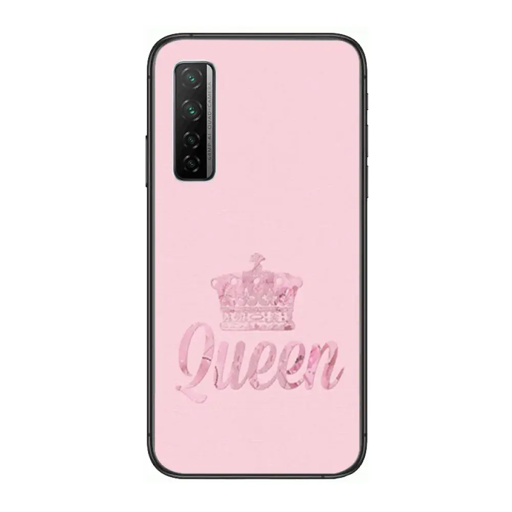 

Pink Princess With Queen Phone Case For Huawei mate 40 30 10 20 40 8 9 Lite Z Pro Black Etui 3D Coque Painting Hoesjes 5g black
