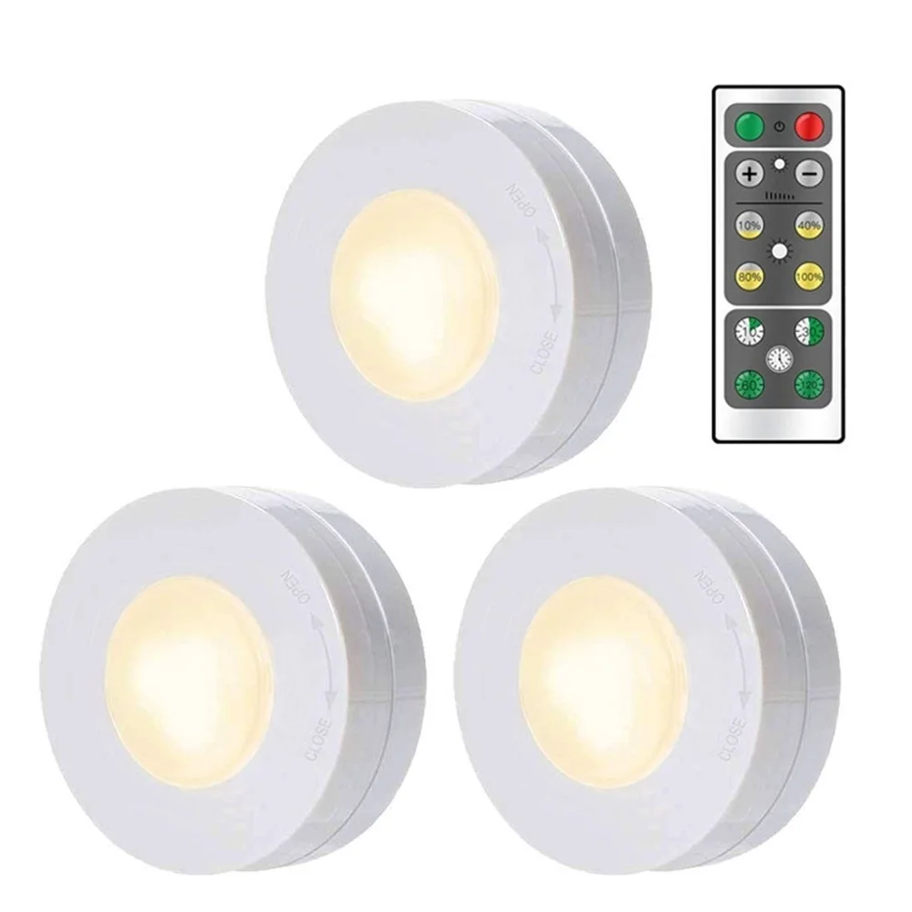 

Wireless LED Lamp Night Light Closet Decorative Light with Remote Control Dimmer Timer for Display Cabinet Hallway Nightlight