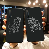 line animal lion phone case for oppo realme c3 c12 c15 c17 c20 c21 c25 5 6 7 8 4g pro xt x50 case fashion silicone protective