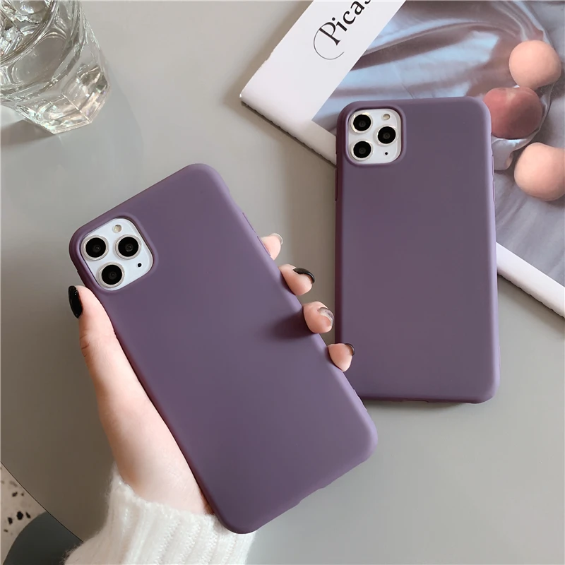 Однотонный матовый чехол для iPhone 11 простой Pro Max 7 8 Plus 6 6s X XSMax XR XS |