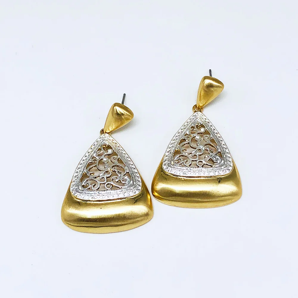 

Viennois Dubai Style Drop Earrings for Women Triangle Geometry Earrings Mix Color Dangle Earrings Dubai Jewelry