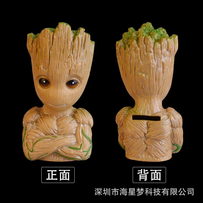 15CM Groot Tree Man Cartoon Piggy Bank Guardians Of The Galaxy Marvel Anime Figure Children's Coin Toy Birthday Gifts | Игрушки и