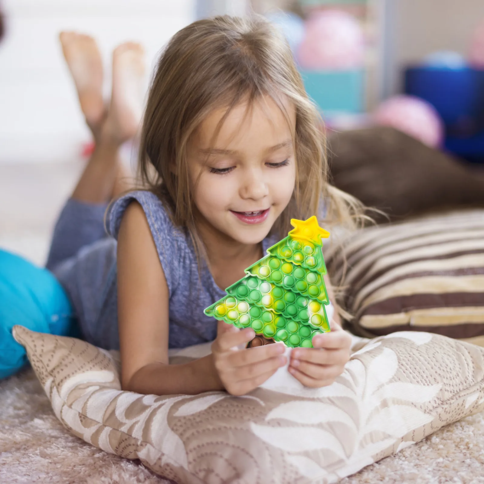 Рождественская елка антистресс игрушки радуга Санта Клаус пузырьки для взрослых