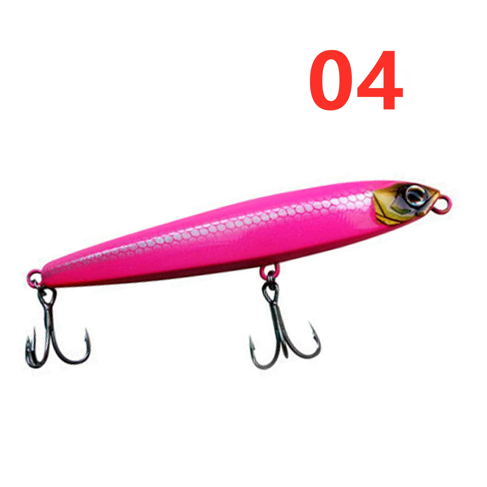 

1Pcs 7.5cm-9.5cm/10g-24g 6 Color Strengthen The Blood Trough Hook Ring Bead Submerged Pencil Luya Bait Hard Bait