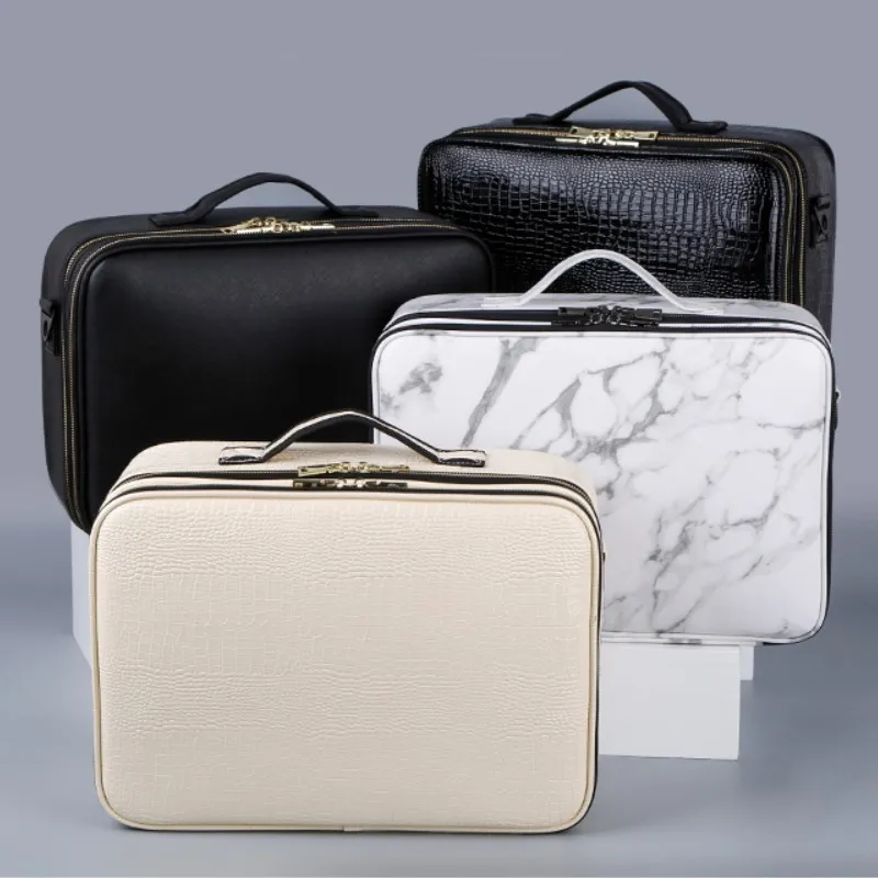 

Professional PU Beauty Cosmetic Cases With Makeup Bag Tattoo Nail Multilayer cosmetic bag