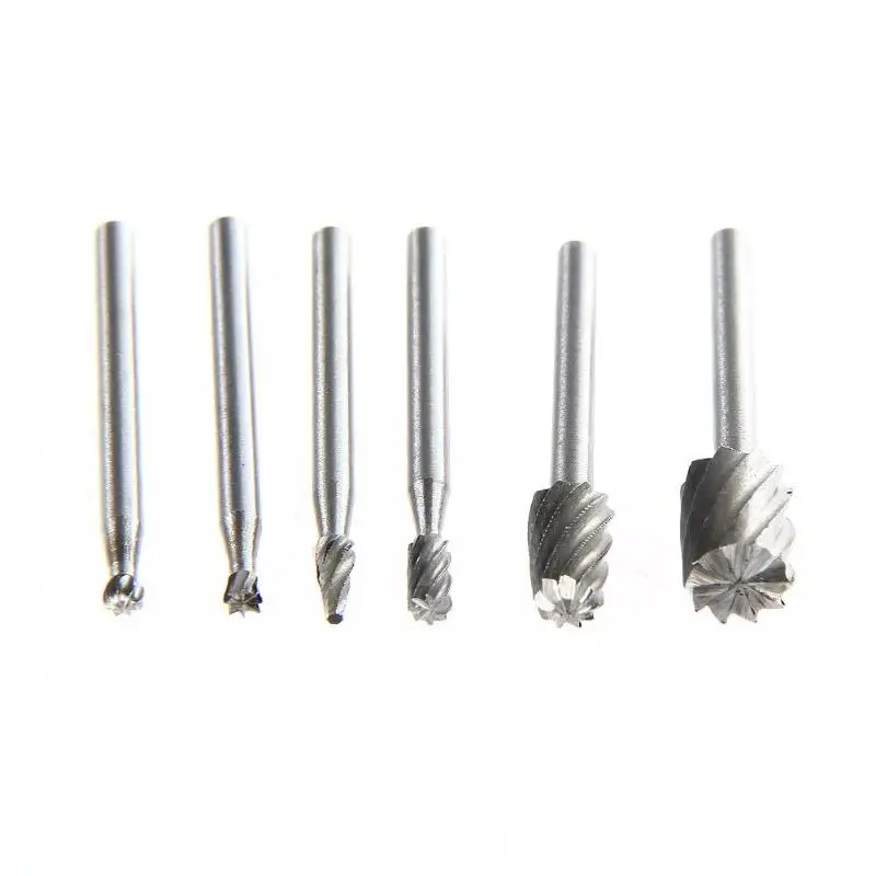 6pcs Dremel Rotary Tools HSS Mini Drill Bit Set Cutting Routing Router Grinding Bits Milling Cutters for Wood Carving Cut | Инструменты