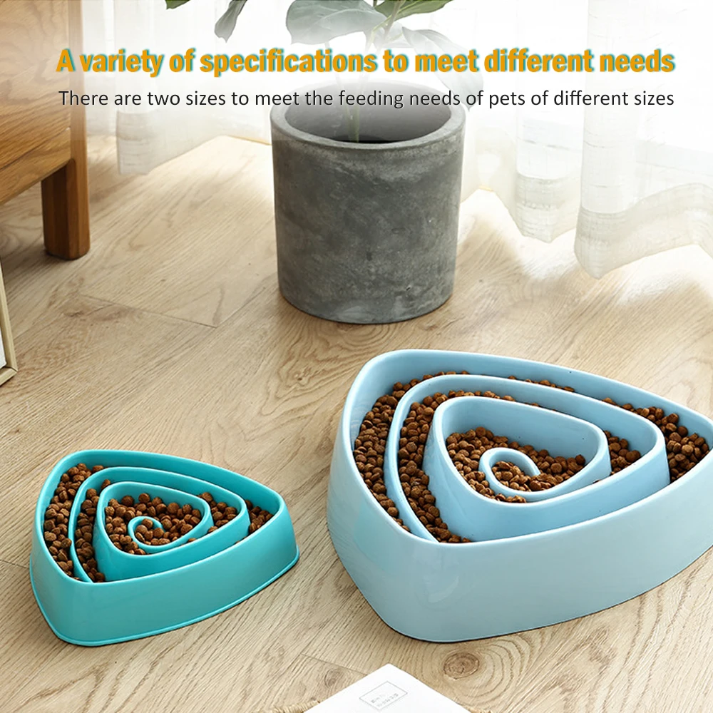 Triangle Dog Slow Feeder Puppy Kitten Food Feeding Bowl Pet Cat Down Eating Dish Prevent Obesity Supplies | Дом и сад
