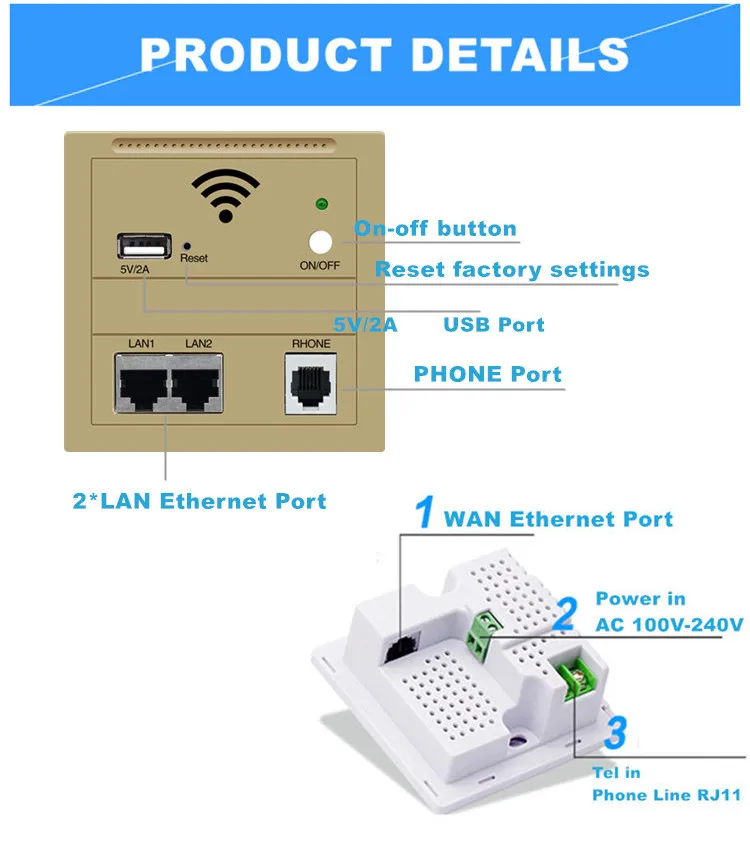 Wi-Fi маршрутизатор настенный USB точка доступа беспроводной в стене разъем AP маршрутизатор настенный разъем WiFi повторитель 220 В золотой белый черный