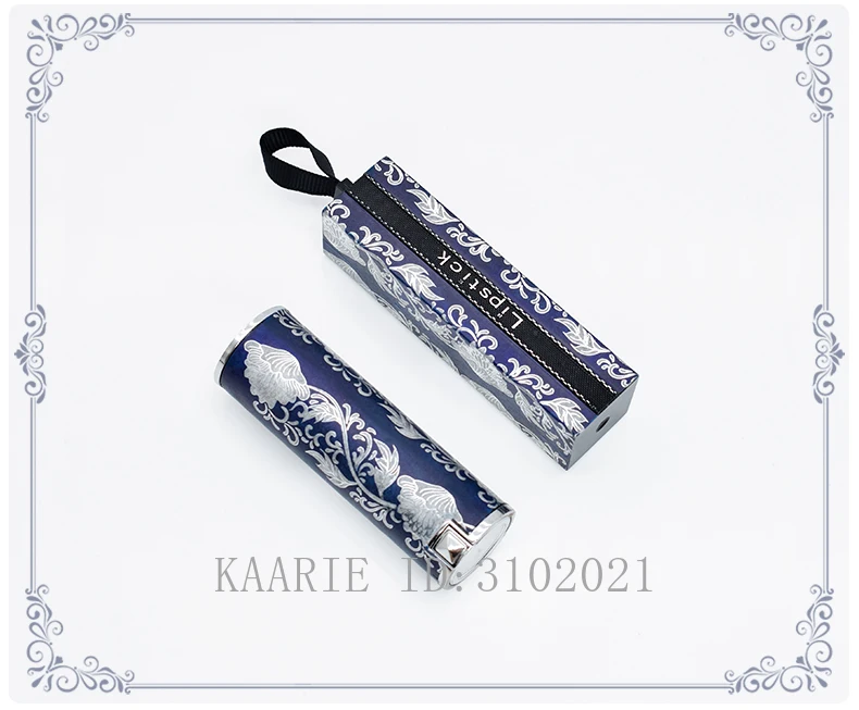 

1/3/5pcs 5m Paper Tape Blue and White China Style Silver Pressed 12.1mm Empty Lipstick Tube Sticker Can Be Pasted Repeatedly