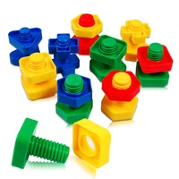 4 sets screw building blocks nut plastic diy disassembly insert model toy shape color recognize educational toys for children