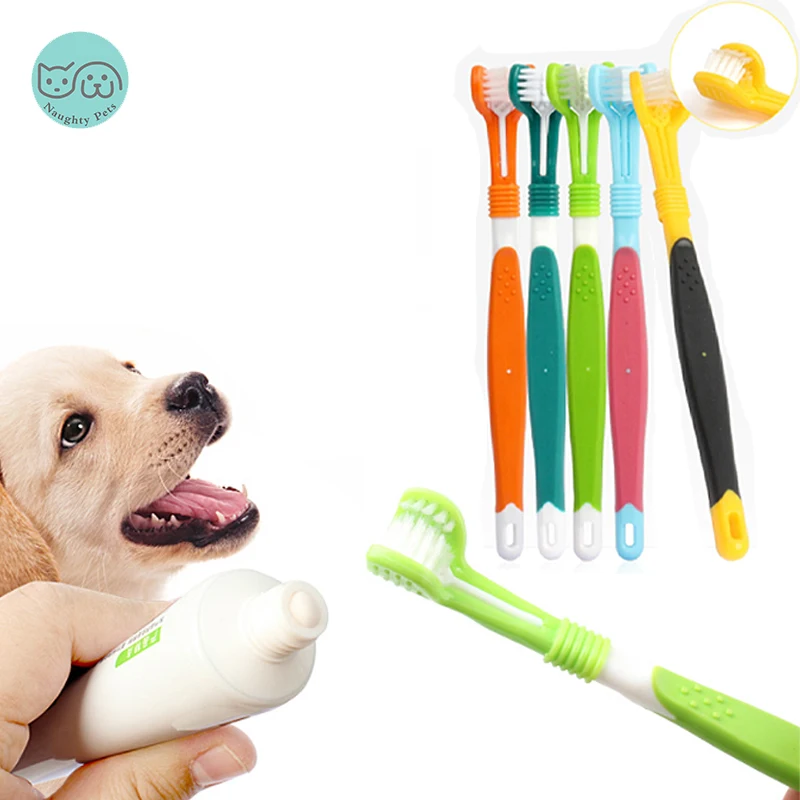

Мягкая собака Зубная щётка трехсторонний зубов щеточка для чистки неприятного запаха изо рта зубного камня стоматологические инструменты ...