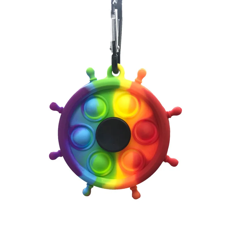 

Sensory Finger Bubble Gyro Luminous Silicone Hand Spinner Stress Relief Silicone for Adult Kids Simple Dimple Fidget Spinner Toy