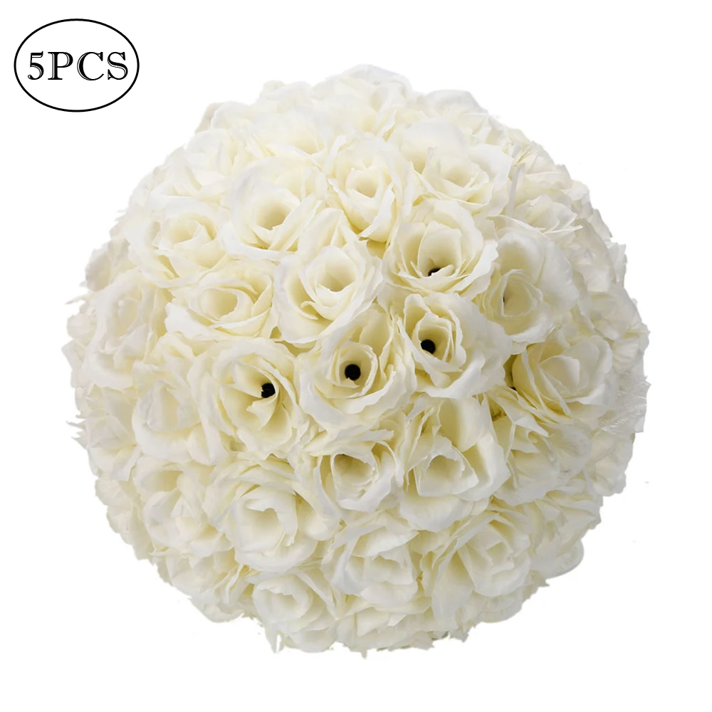 

5Pcs 25CM Flower Balls Wedding Decoration Ivory White
