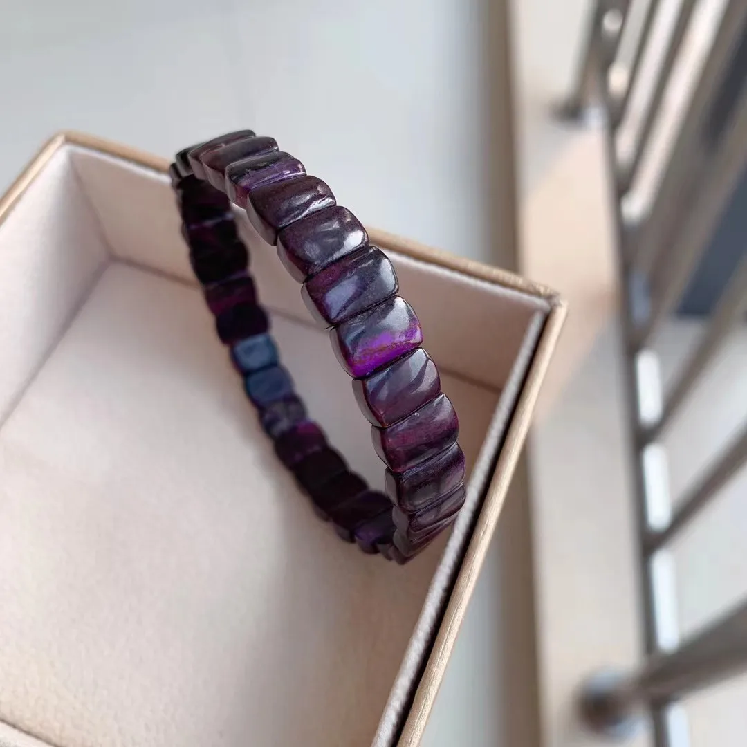 

Top Natural Purple Sugilite Bangle Bracelet Jewelry For Women Lady Men Love Gift Reiki Crystal 9x6mm Beads Stone Strands AAAAA