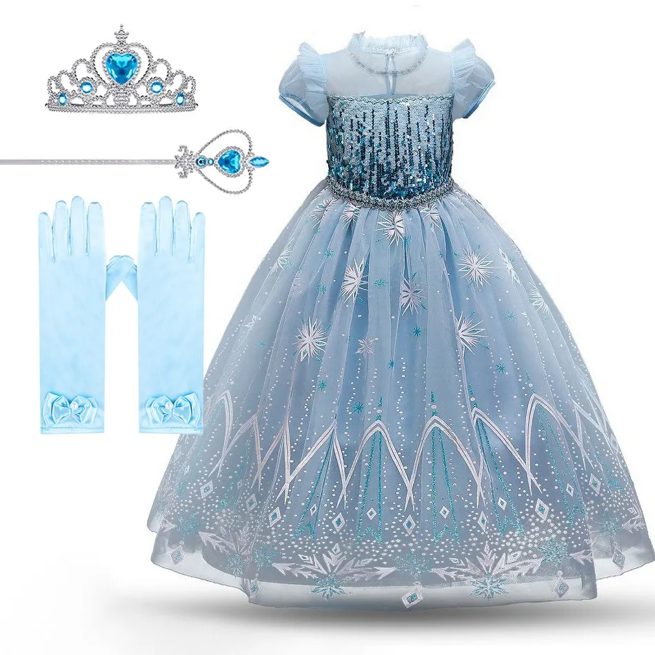 

Детское платье принцессы Эльзы, на Возраст 3-10 лет