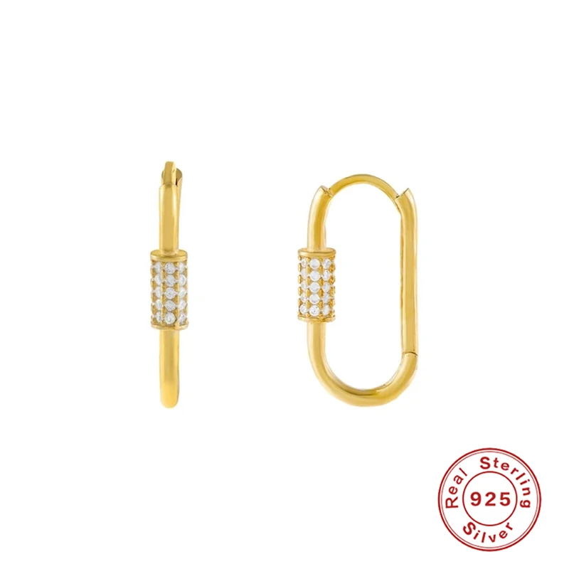 

CANNER 2021 трендовые Серьги для женщин серебряные Серьги 925 Ins прямоугольные бриллианты ювелирные изделия бижутерия женские Серьги