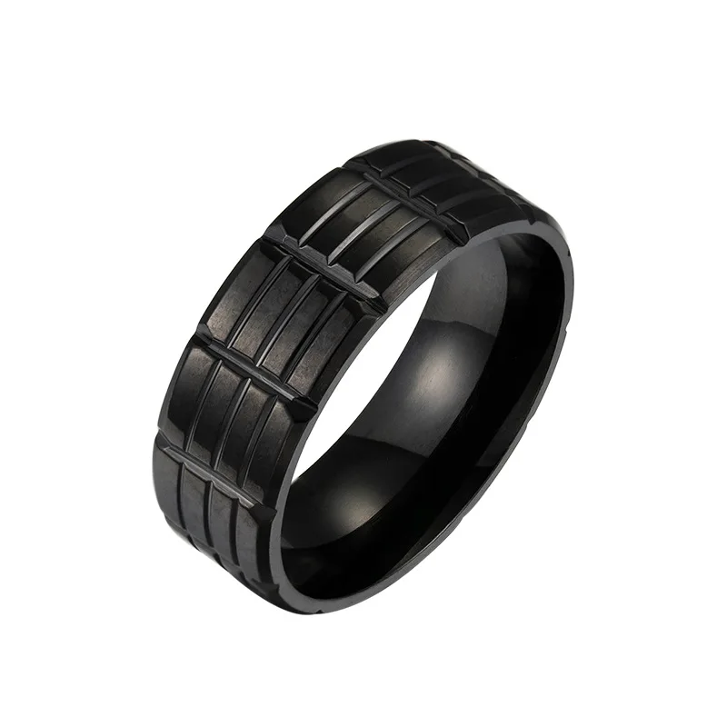 

Classic Retro Black Men Ring Stainless Steel Men's And Women's Wedding Ring Party Gift Matching Index Finger Ring