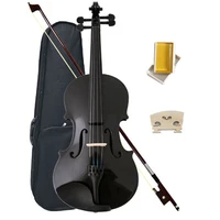 full size 44 violinfiddle black maple wood acoustic violin kitcasebowrosinbridge student violin for beginner