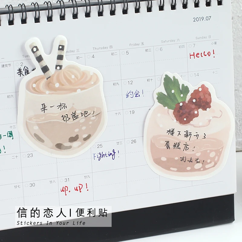 Магазин AngelHere, 30 шт./лот, серия десертов, Kawaii, милые Стикеры для заметок, N Times, наклейки для скрапбукинга, канцелярские товары для девочек