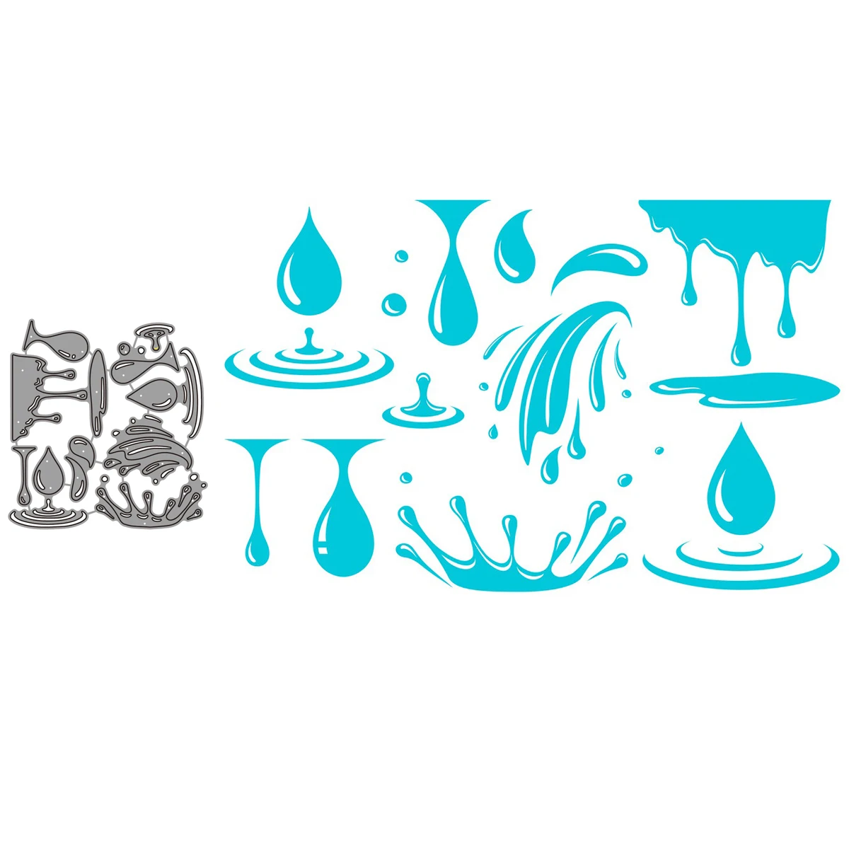 

Water Drop Splash And Spray Set Craft Paper Dies Cut For Card Making Diy Scrapbooking Dies Metal 2021 Embossing New