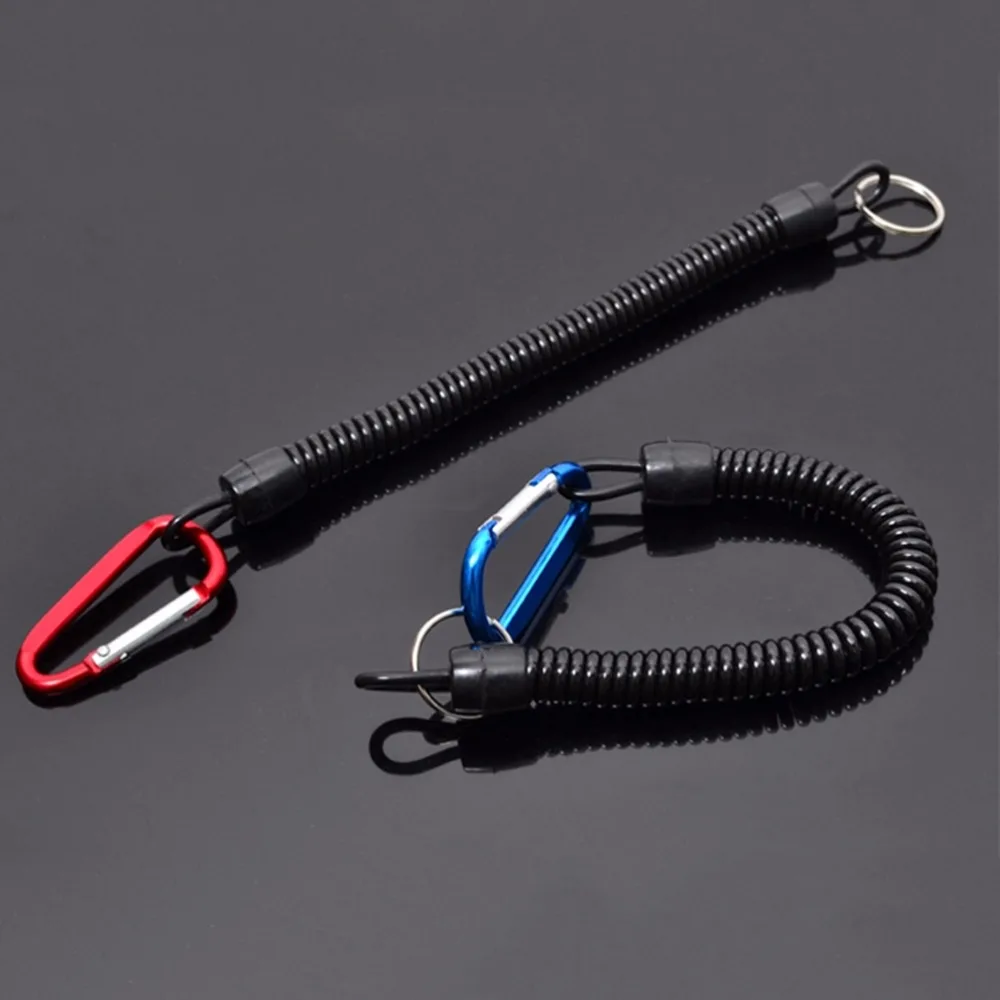 1Pc Fishing Lanyards Boating Ropes Retention String Rope With Camping Carabiner Secure Lock Tools Accessories |