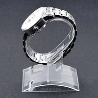 hot sales portable transparent plastic jewelry bangle cuff bracelet watch display stand holder rack practical 10cm height