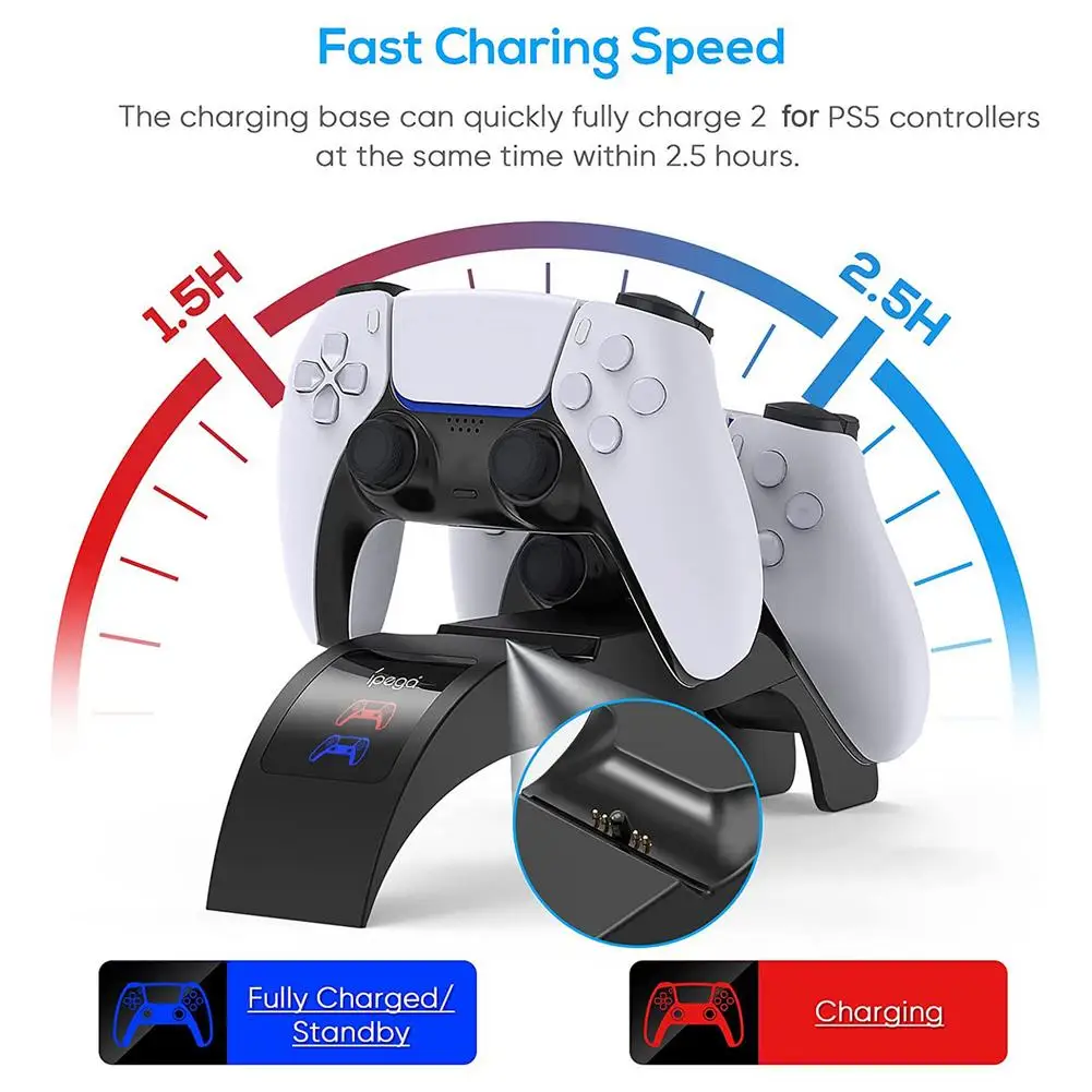 dual fast charger for ps5 wireless controller usb charging dock station stand with led for sony playstation 5 joystick gamepad free global shipping