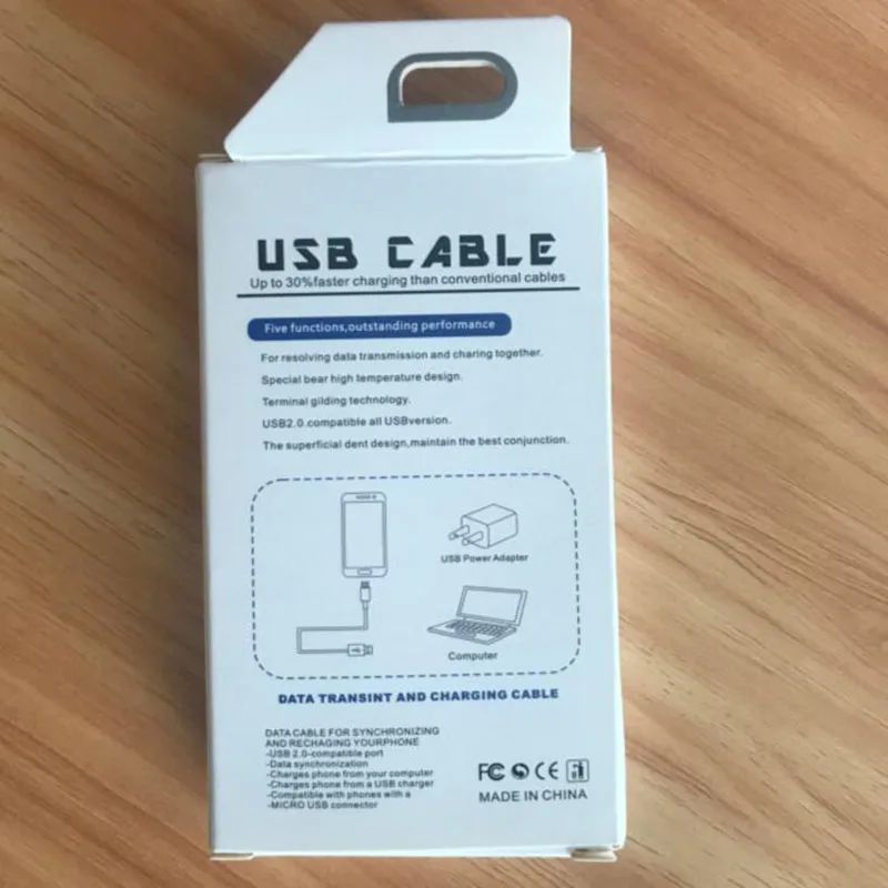 Универсальная упаковочная коробка с крючком для кабеля передачи данных на Android