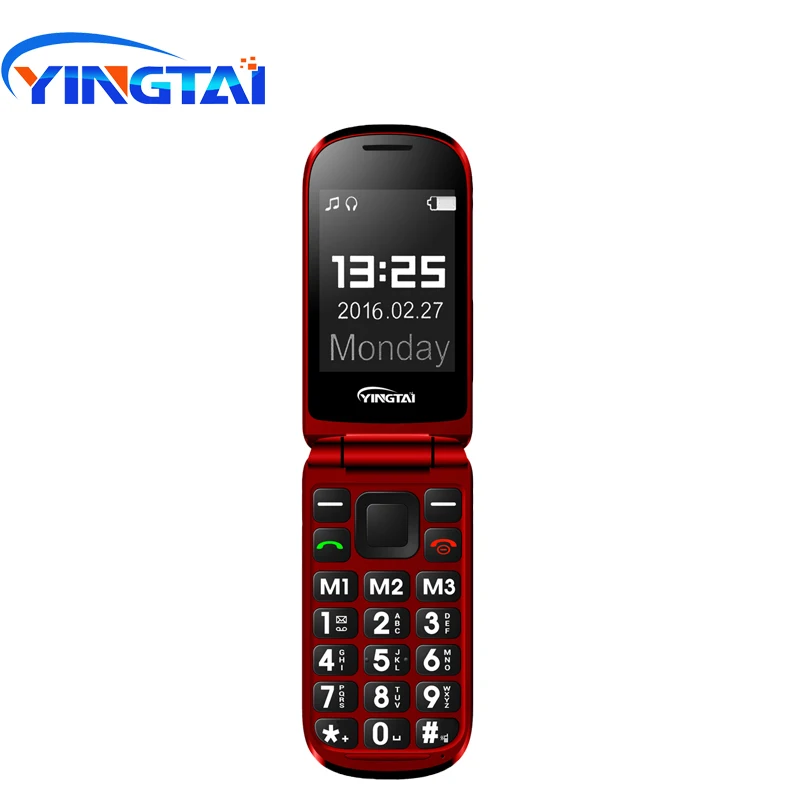 YINGTAI T09 Лучшая функция телефон GSM Большой кнопочный флип двойной экран