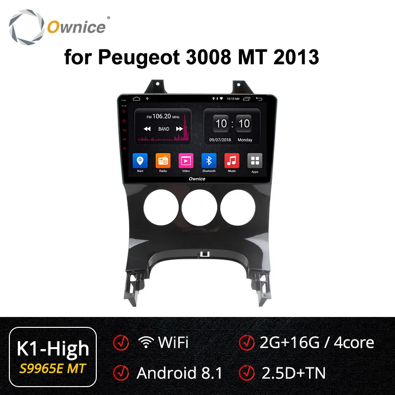 S9965-1 K1-High Ownice Octa 8 Core Android 9,0 DVD плеер головное устройство аудио Navi k3 k5 k6 для peugeot 3008 2010 2011 2012 2013 4G DSP оптический 360 - Цвет: S9965-1 K1-High