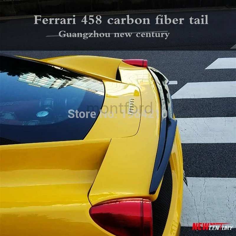 

Car Styling Carbon Fiber Modified Rear Roof Spoiler Tail Trunk Boot Wing For Ferrari 458 ITALIA SPIDER 2011 2012 2013