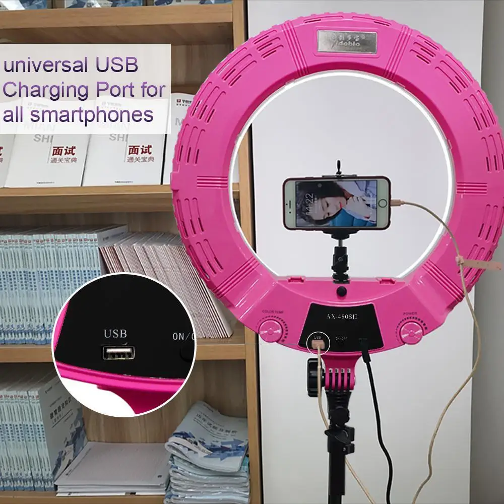 

Yidoblo AX-480SII 48W Warm & Cold color 240 pcs LED Ring Light USB charger Makeup Camera Phone Photography Video Lighting Kit