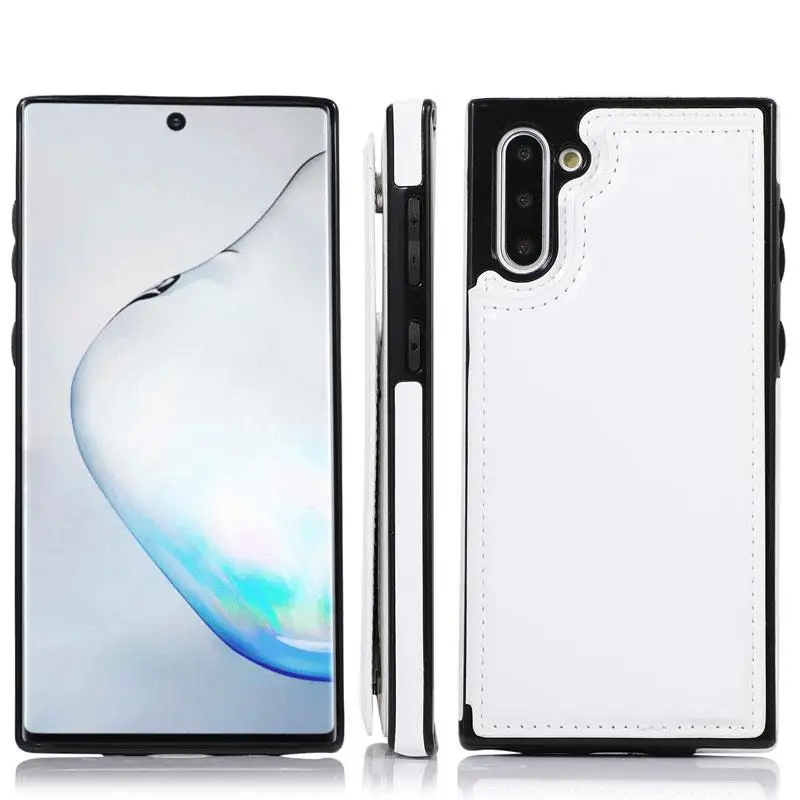 Белый Держатель для карт, чехол-кошелек для samsung Galaxy Note 10 Pro 9 8 S10 S9 S8 Plus S10e чехол для samsung Note10, кожаный чехол с подставкой - Цвет: Белый